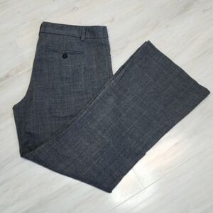 Dalia Collection Dark Grey Mid-Rise Flare Leg Dress Pants